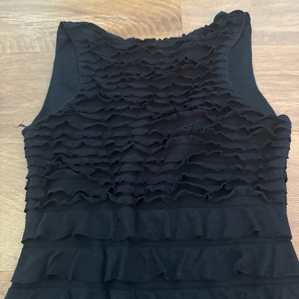 Size Medium Max Edition Solid Black Tiered Ruffle… - image 6